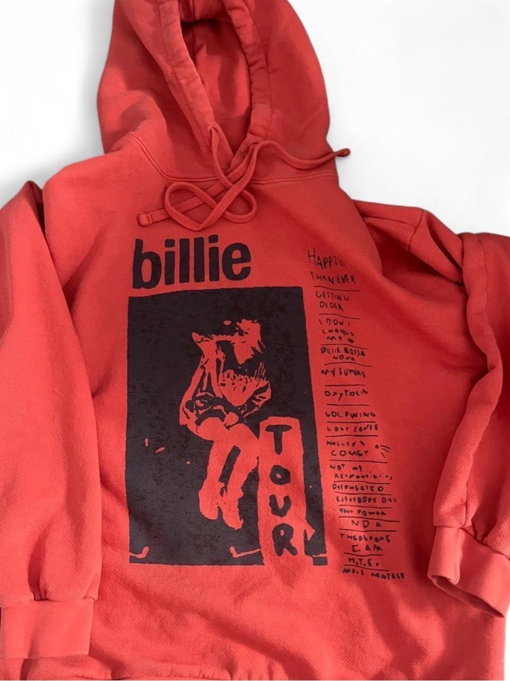 Billie Eilish Happier Than Ever HTE “Get Involved" Red Tour Hoodie